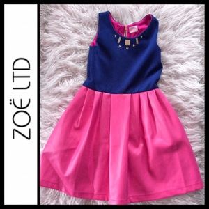 Zoe Ltd. Barbie Pink Faux Leather Skater Dress